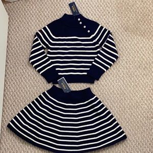 Ralph Lauren striped cotton sweater and skirt set size 6X